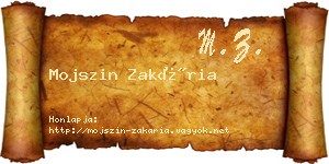 Mojszin Zakária névjegykártya